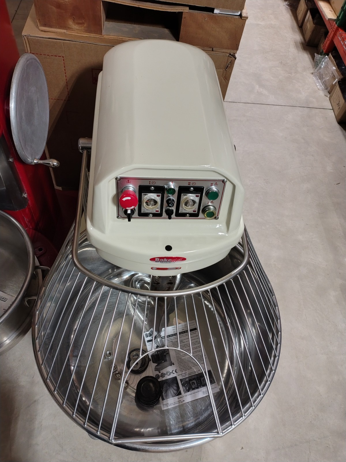 BakeMax BMSM080 Spiral Mixer with 127 qt Reversible Fixed Bowl, 2-Speed, 176…
