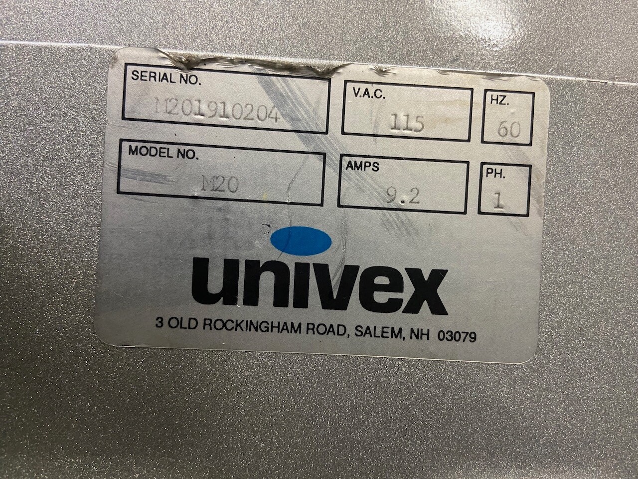 20 Quart Mixer Univex M20 3 NEW Attachments 120V Bakery Dough Pizza NSF Qt #8702