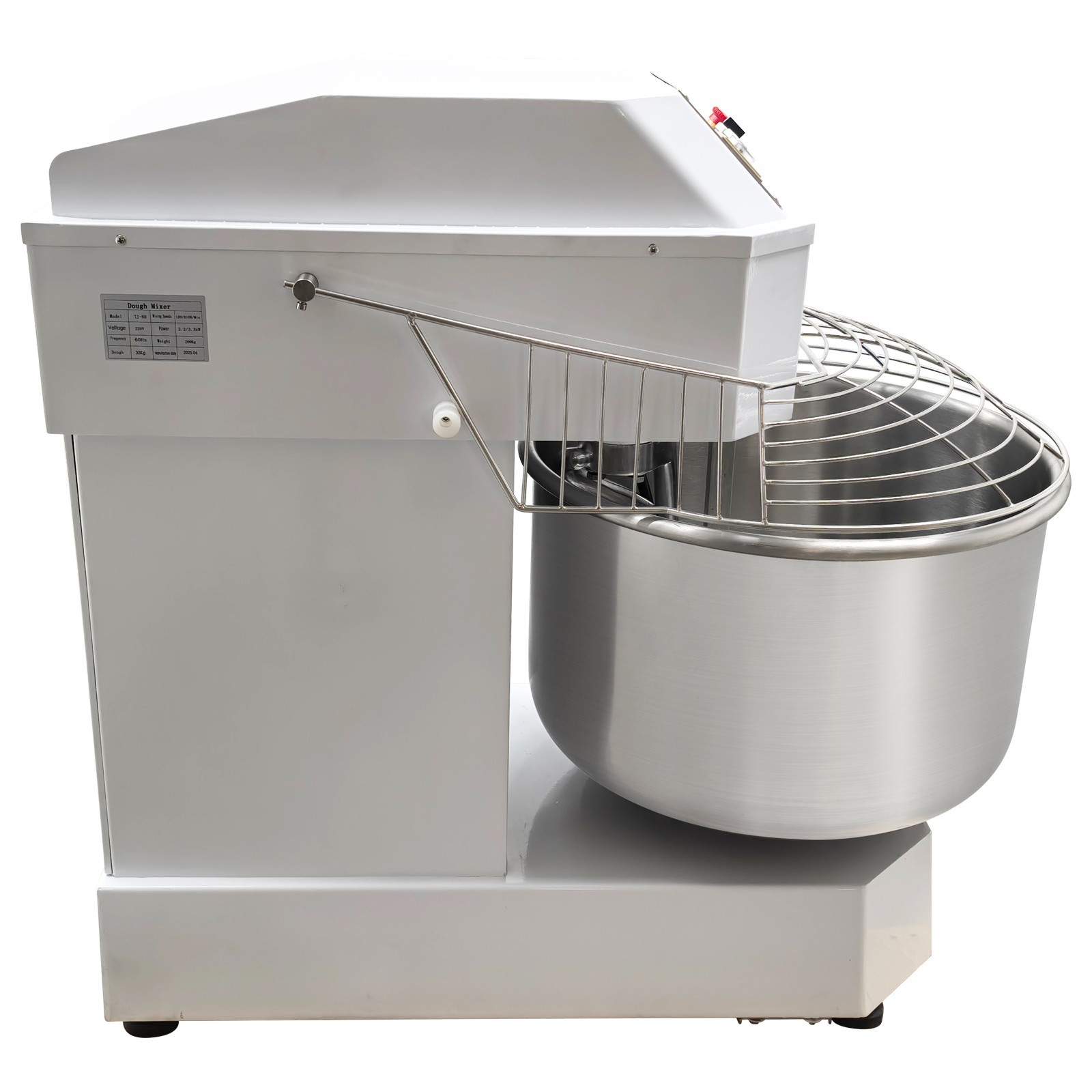 220V 3-Phase 80L Dough Spiral Stand Mixer Commercial Dual Speed Kneading Machine