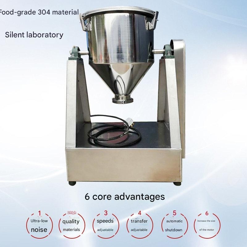 Lab Dry Dough Powder Drum Mixer 5-20KG 110V 304 Stainless Powder Blender