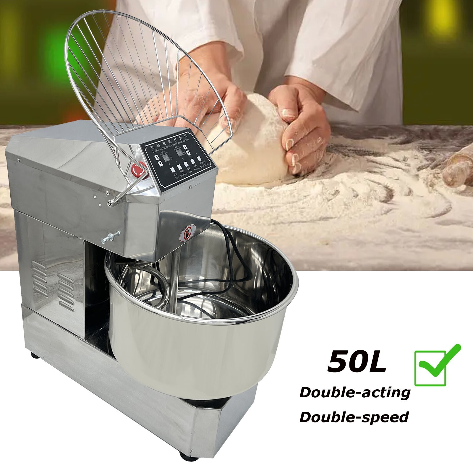 110V Commercial Dough Mixer Dough Spiral Bakery Flour Mixer Machine Restaurant