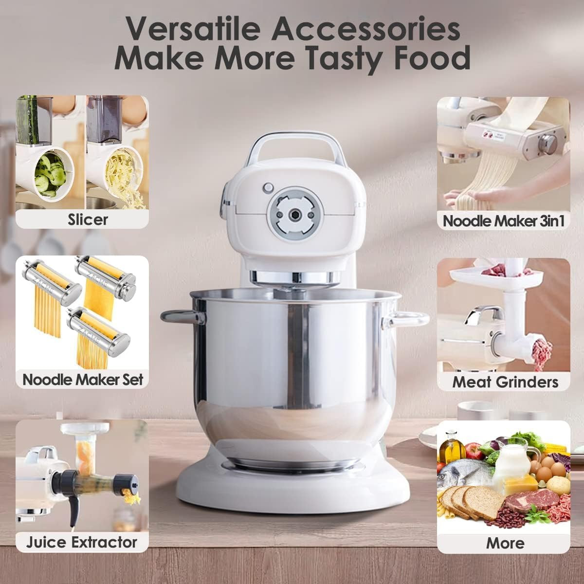 8.4QT Commercial Stand Mixer 800W with NSF Certified and Aluminum Die Casting, M