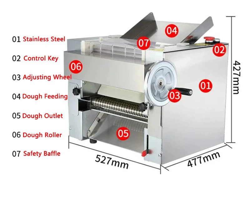 Electric Pasta Roller Benchtop Commercial Automatic Pasta Roller 220V