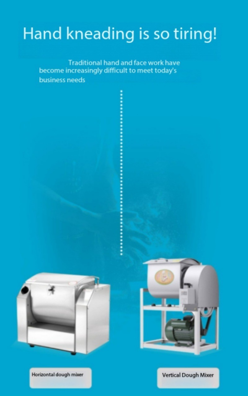Automatic Kneading Machine Large Horizontal Stainless Steel Flour Mixer