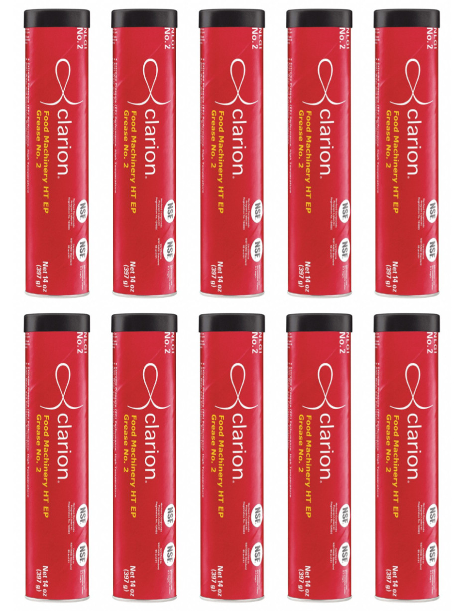 10 Pack Clarion Food Machinery HT EP Grease #2; (10) 14oz tubes