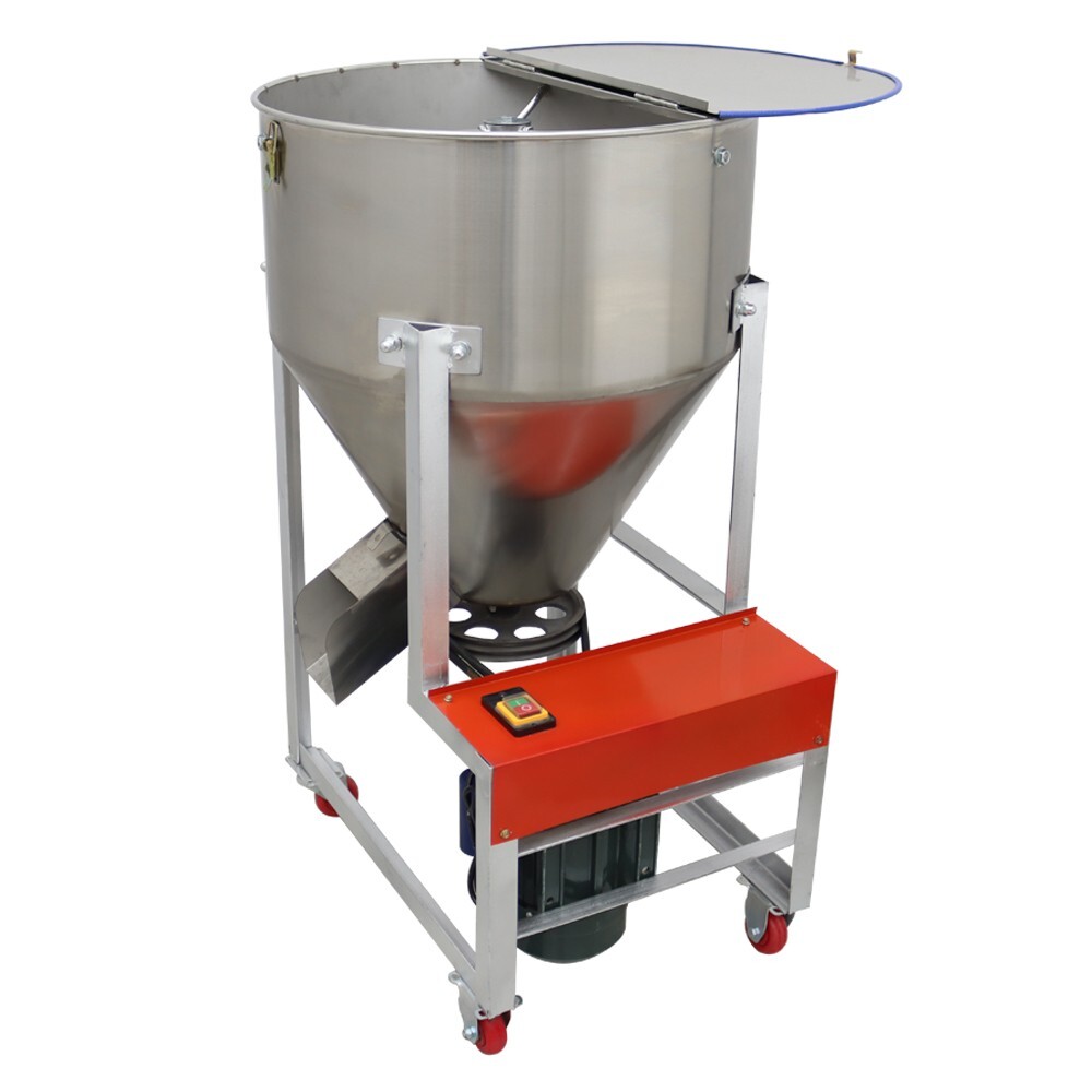Feed Pellet Mixing Machine Stainless Steel Hooper Blender Movable 165lbs