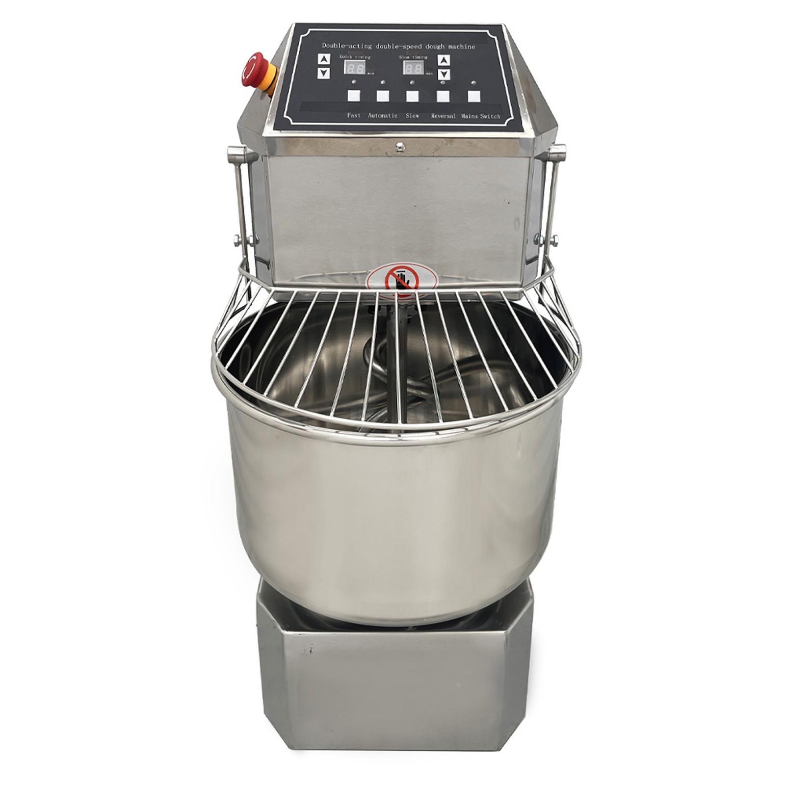 110V 20L Double Action Double Speed Spiral Dough Mixer Speed Time Adjustable