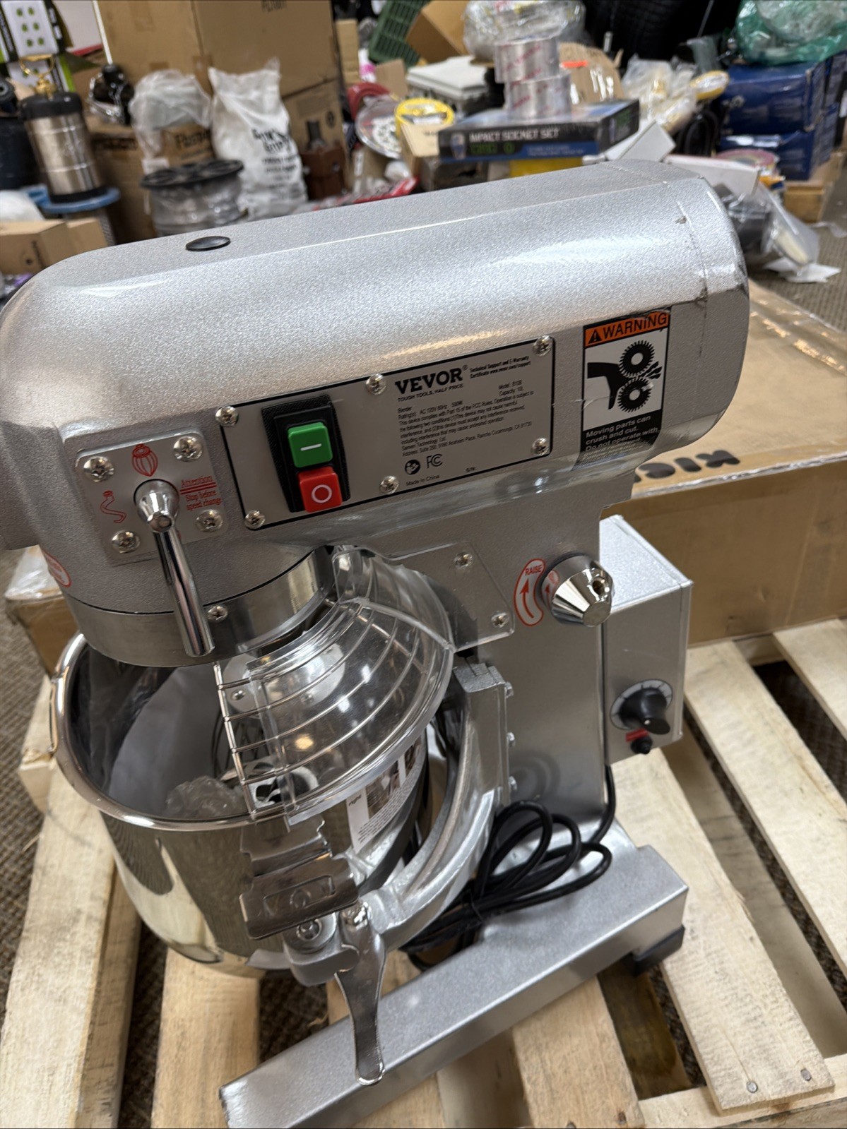 VEVOR Commercial Electric Food Mixer Stand Mixer 10Qt Dough Mixer 3 Speeds 550W