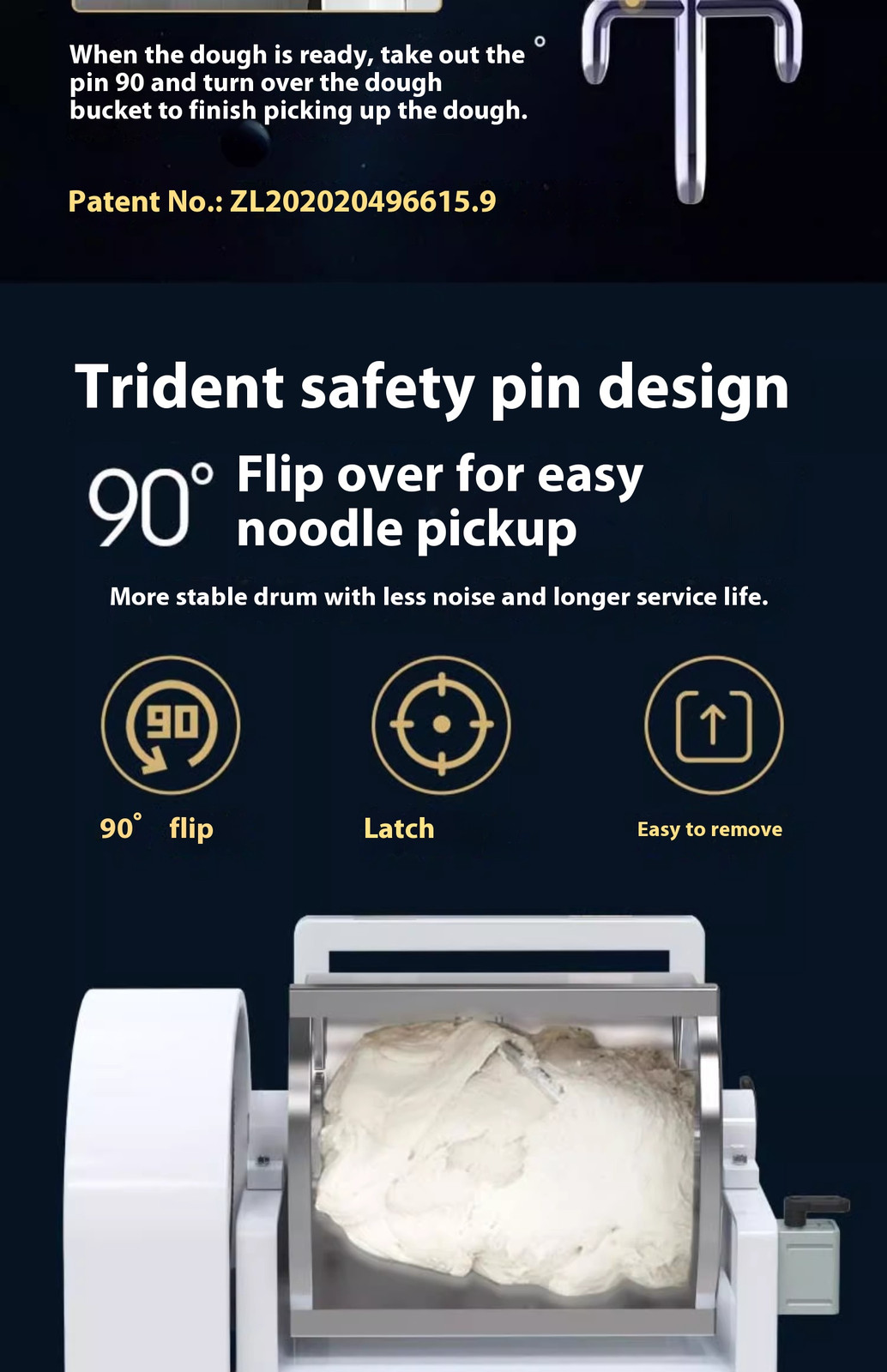 Mixing Machine Automatic Live Noodle Kneading Machine Stainless Steel 25kg