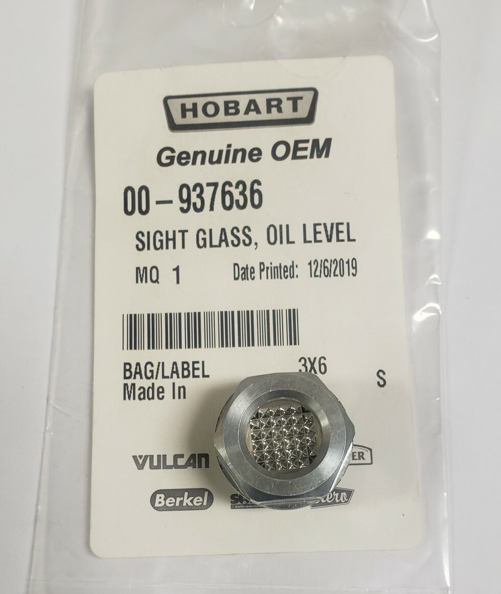 New Hobart Legacy Mixer Sight Glass Oil Level 937636 HL1400 HL400C HL 800