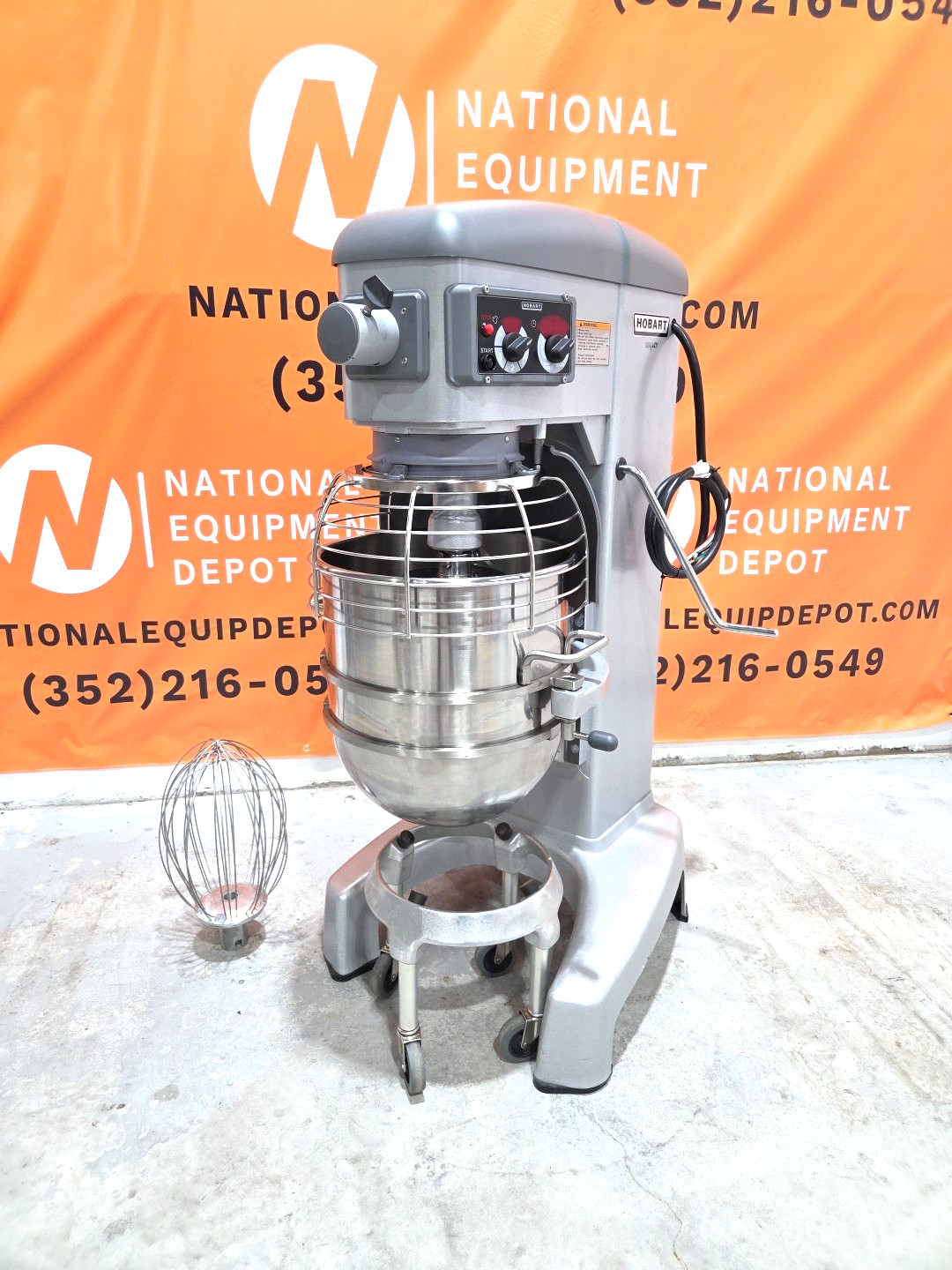 NEW HOBART HL400 40QT Mixer W/ Hook, Whip, Bowl/Dolly – 3PH/1.5HP – Watch VIDEO!