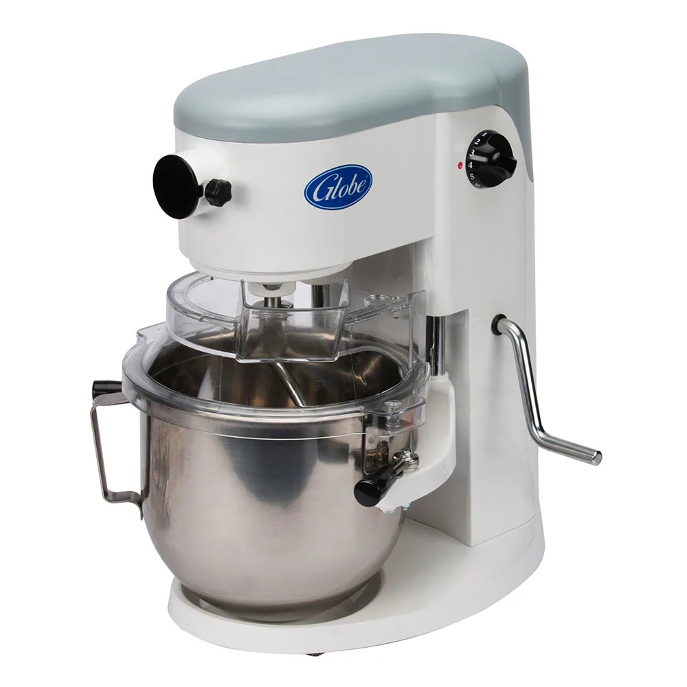 Globe SP05 Gear Driven 5 Qt. Commercial Countertop Mixer – 115V, 800W