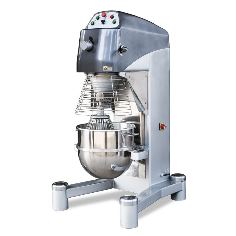 Omcan USA 44391 Floor Model 80 qt Planetary Mixer with Guard and Timer, 3-Spe…