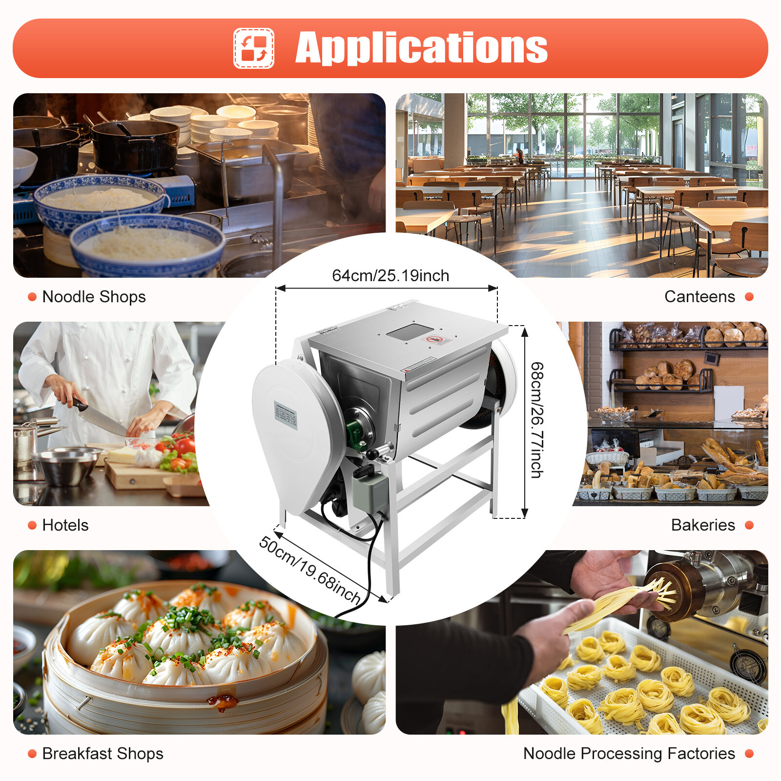 Commercial Electric Dough Mixer Bread Kneading Machine Automatic Flour Mixer