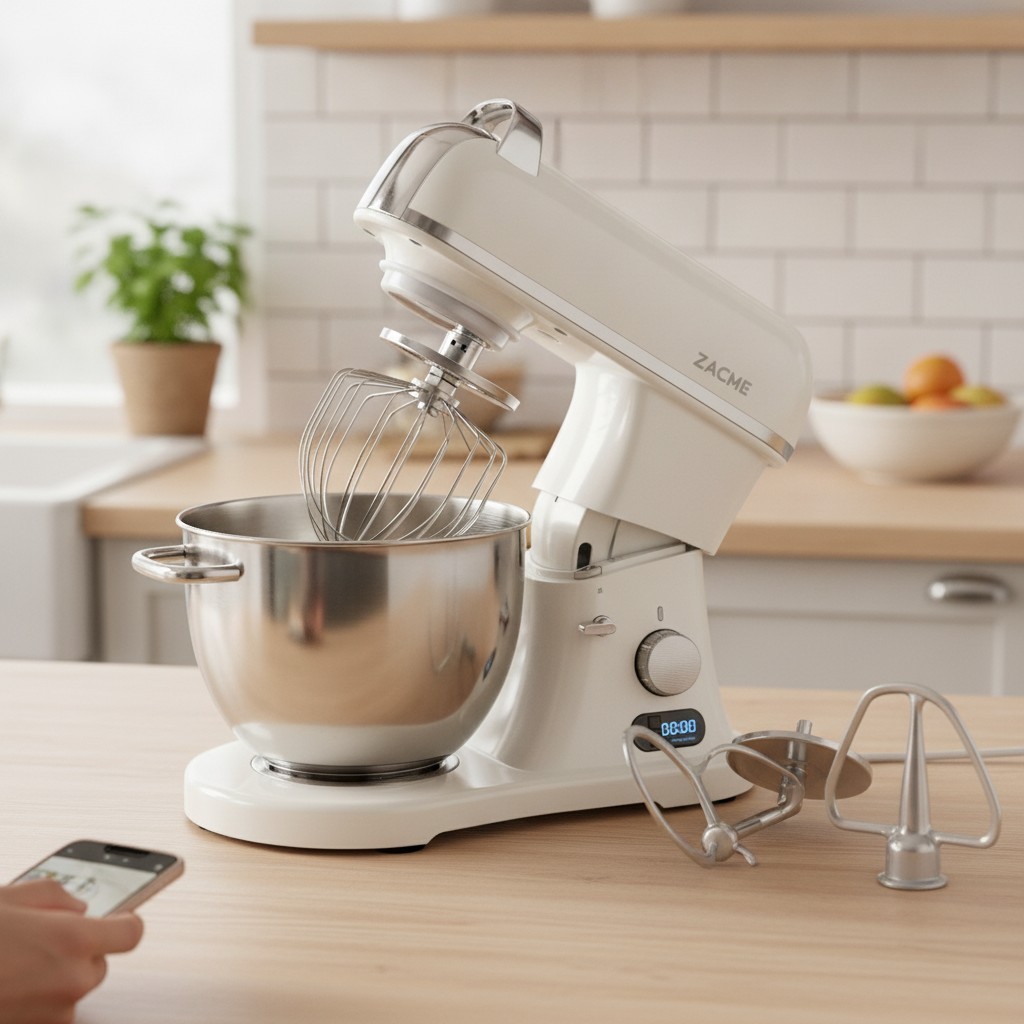 Quiet 8.4QT Commercial Mixer with Stainless Steel Bowl – Perfect for Bulk Baking