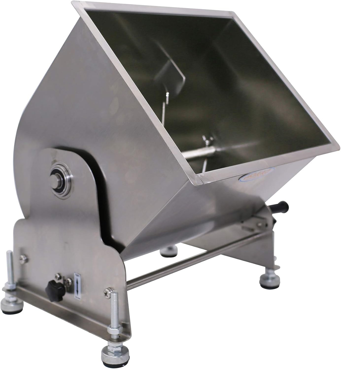 CMI Commercial Tilting Mixer Stainless Steel Manual Meat Mixers with Lid, 35Lb/2