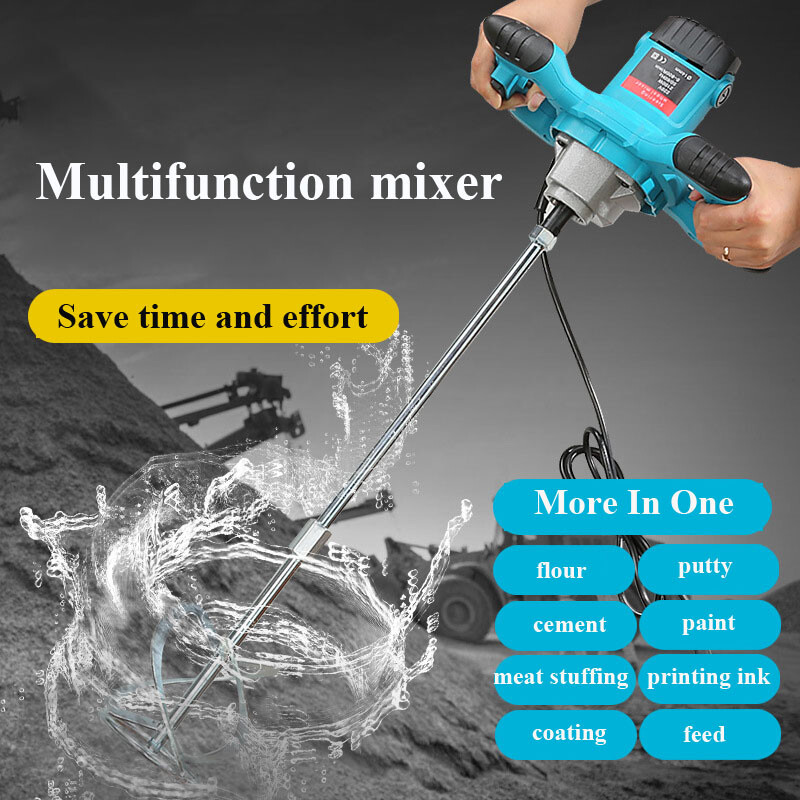 Handheld Multipurpose Industrial Putty Agitator Paint Mixer Meat Stirrer 6-speed