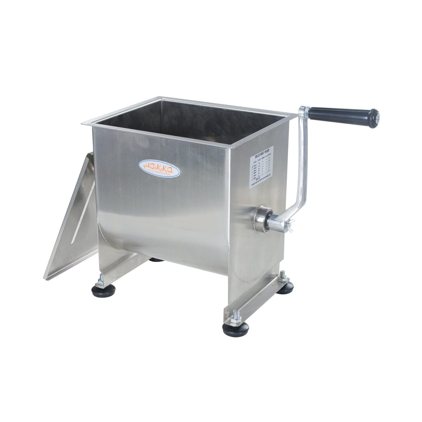 Hakka 15lb/7.5L Manual Meat Mixer, Stainless Steel 10L Fixed Tank No Gear Box…