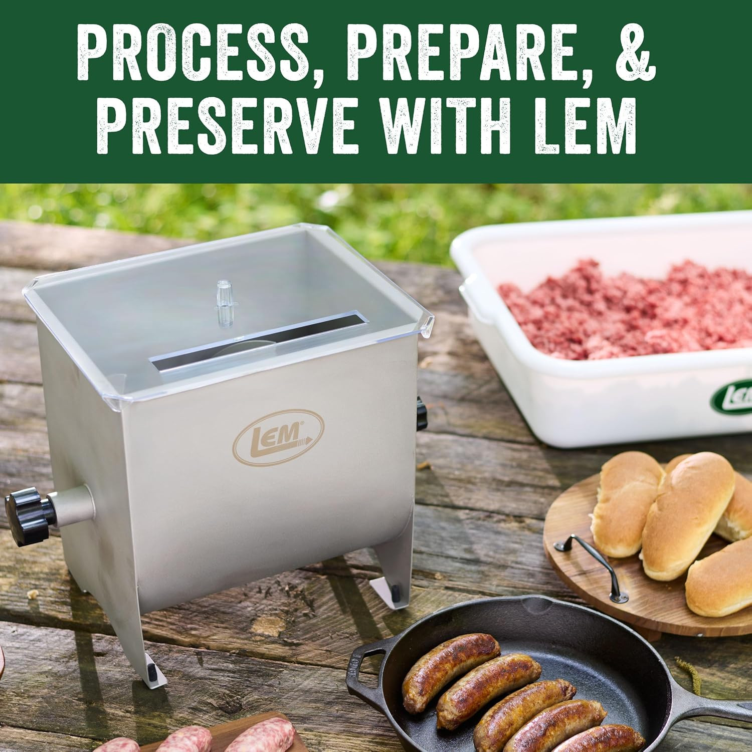 MightyBite 20lb Manual Meat Mixer – Durable Stainless Steel Design