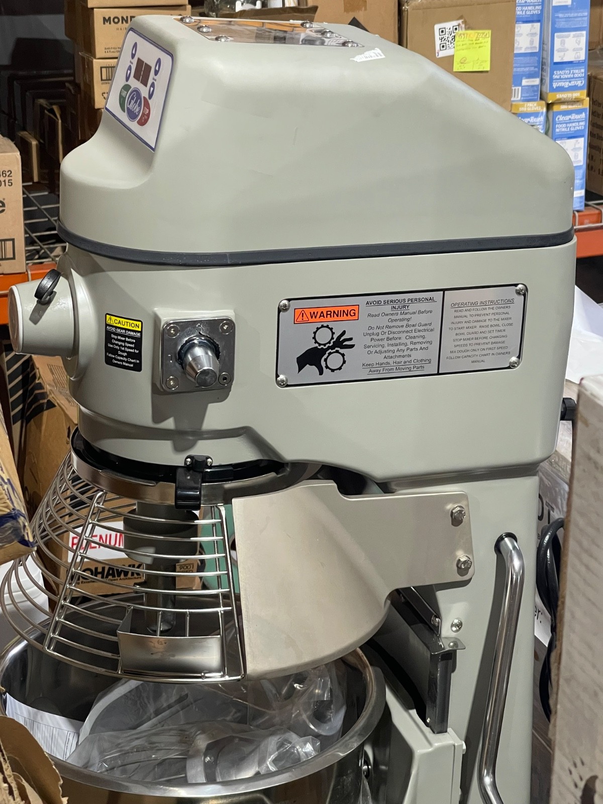 Globe SP30 30 Quart Planetary Floor Mixer w/ Guard & Accessories 120V *DAMAGED*