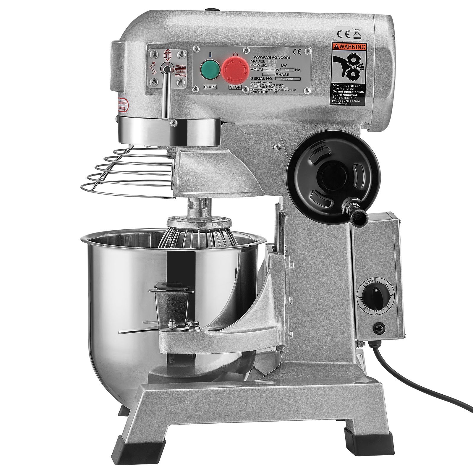 Uimoso 10Qt Commercial Electric Stand Mixer with 3 Speeds and 550W Power