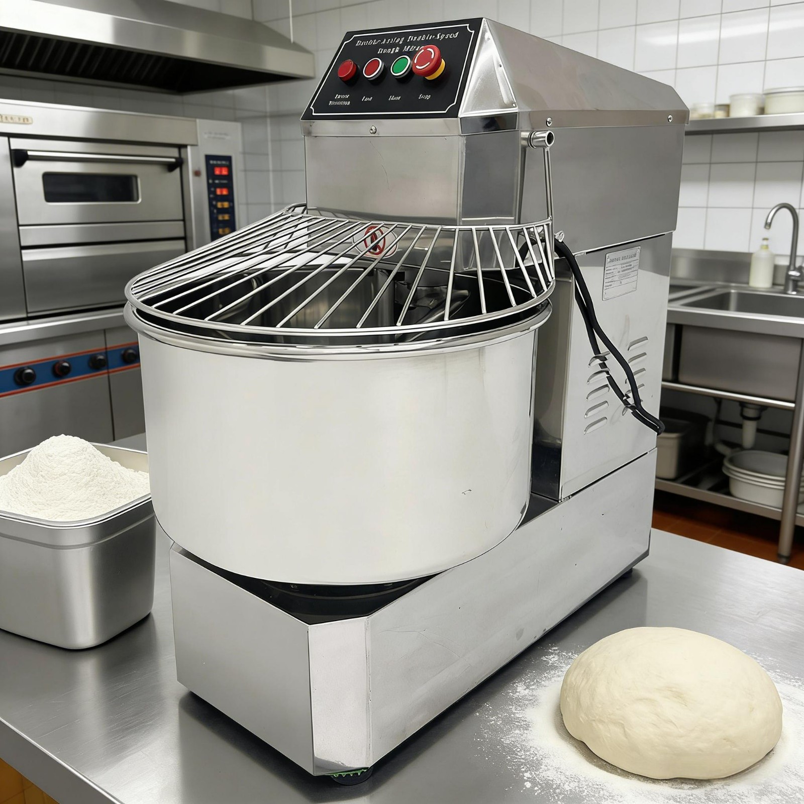 40L Double Speed Double Action Dough Mixer 110V Spiral Flour Mixing Machine