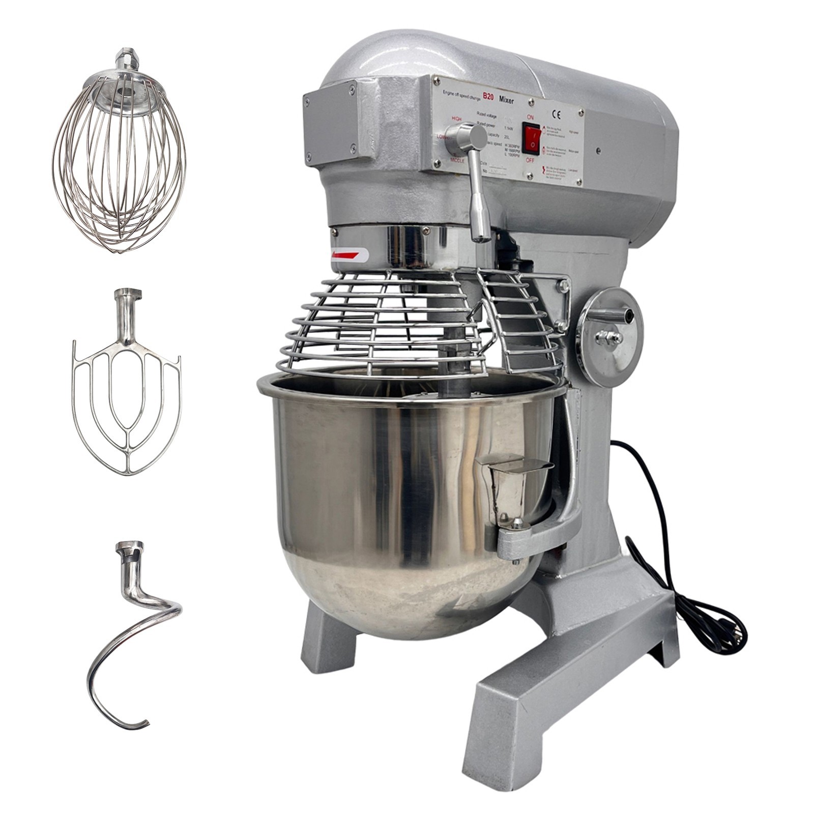 110V Dough Mixer 3 Mixing Functions Food Mixer 20L Dough Kneading Machine