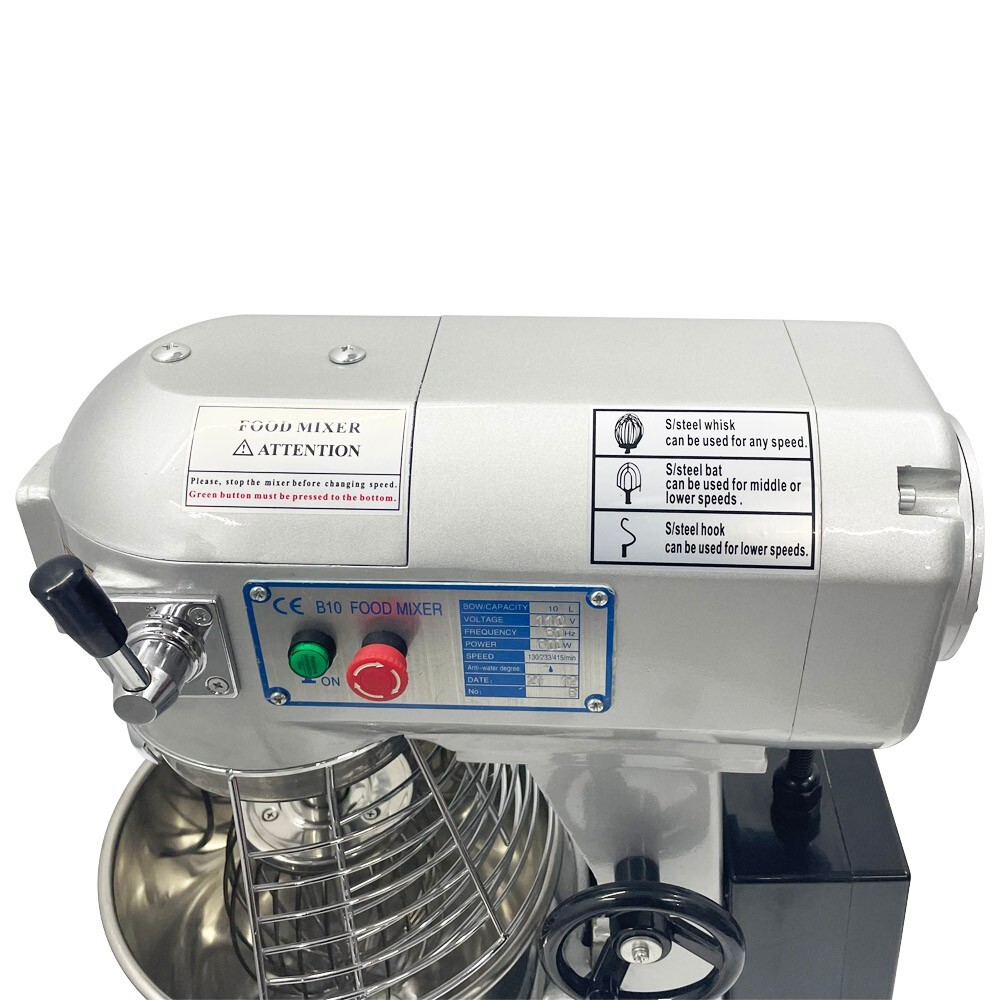 110V 10L 3 Speed Commercial Multi-purpose Dough Food Mixer Flour Mixer