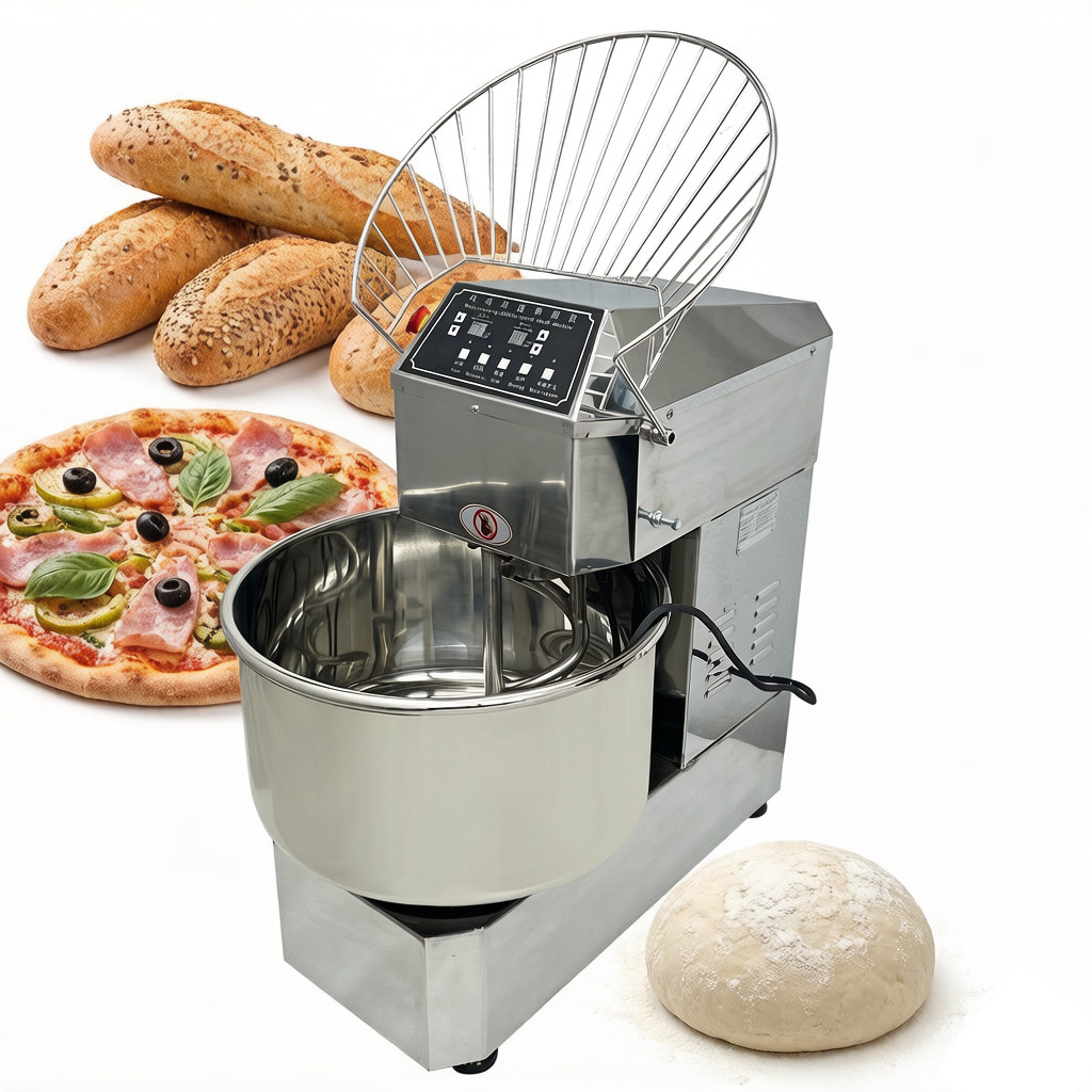 50QT 110V Electric Spiral Dough Mixing Machine Double Action Double Speed 2200W