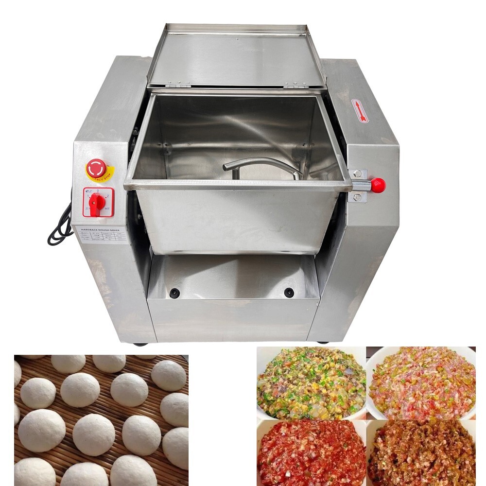 15Qt Commercial Dough Mixer Dough Kneading Machine Tiltable Hopper Flour Blender
