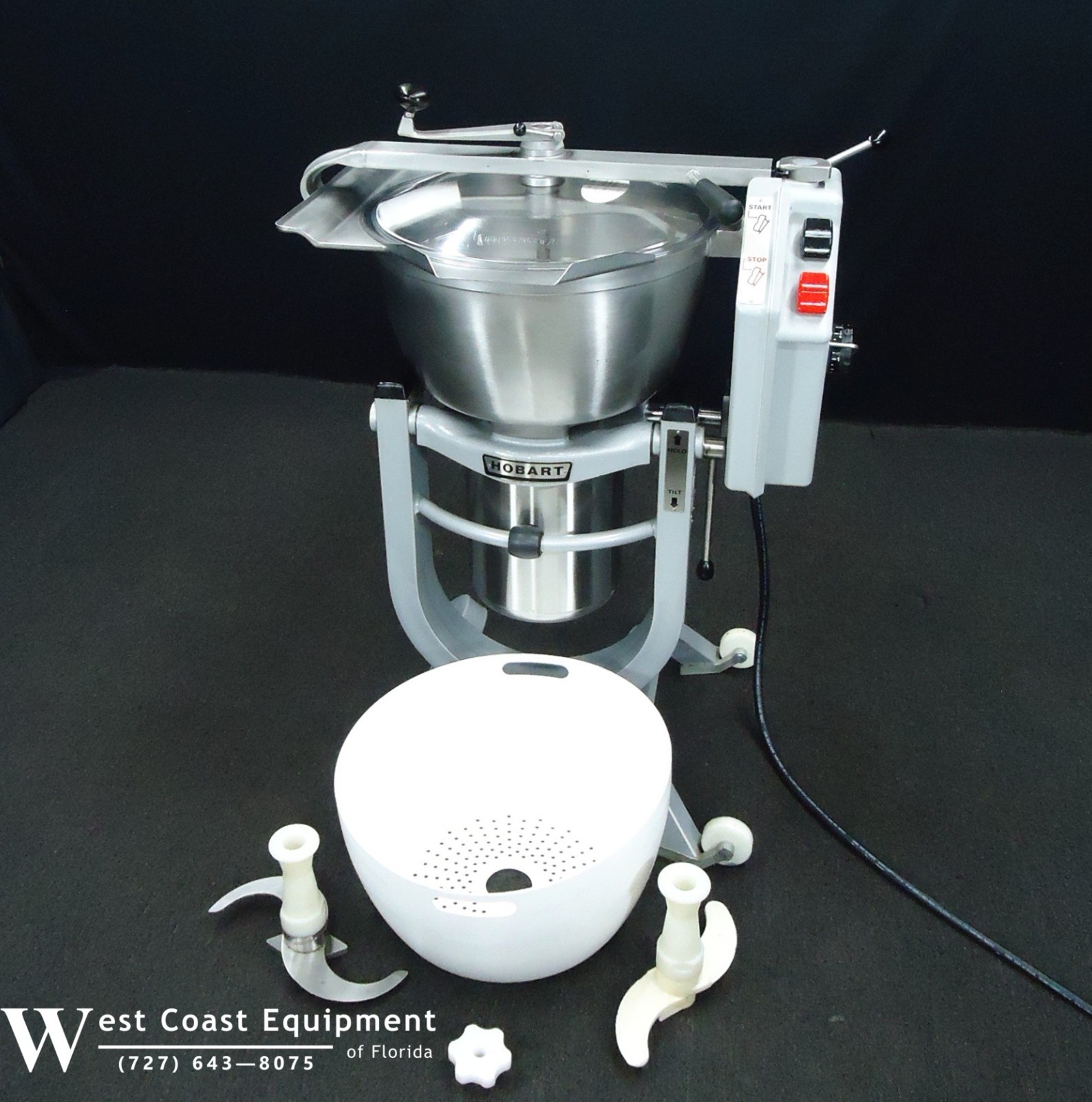HOBART CHOPPER MIXER HCM450 230V 3 PHASE / STRAINER BASKET CHOPPER & DOUGH BLADE
