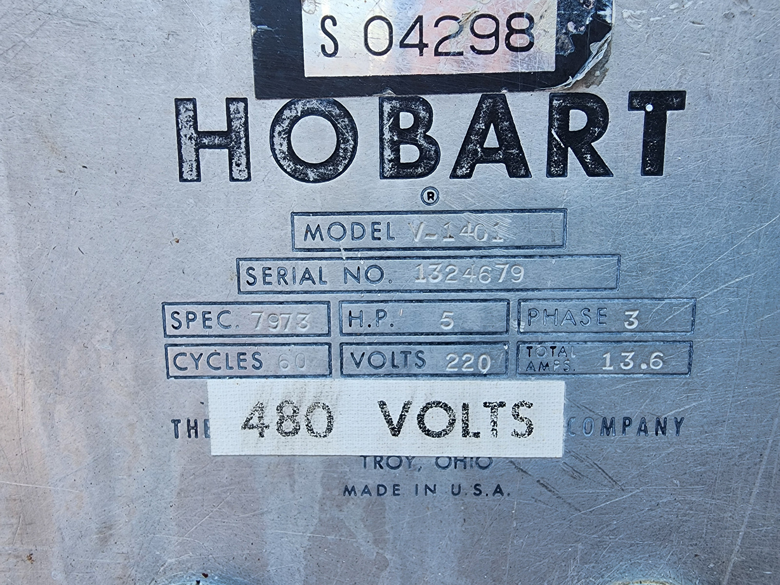 Hobart V1401 140qt Vertical Bowl Mixer With Accessories