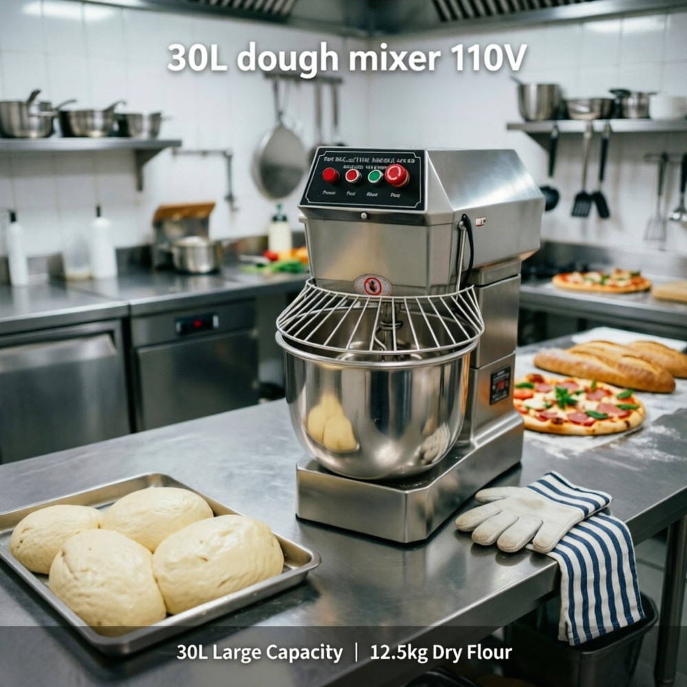30L Double Action Double Speed Dough Mixer for Hotels and Restaurants 110V 1500W