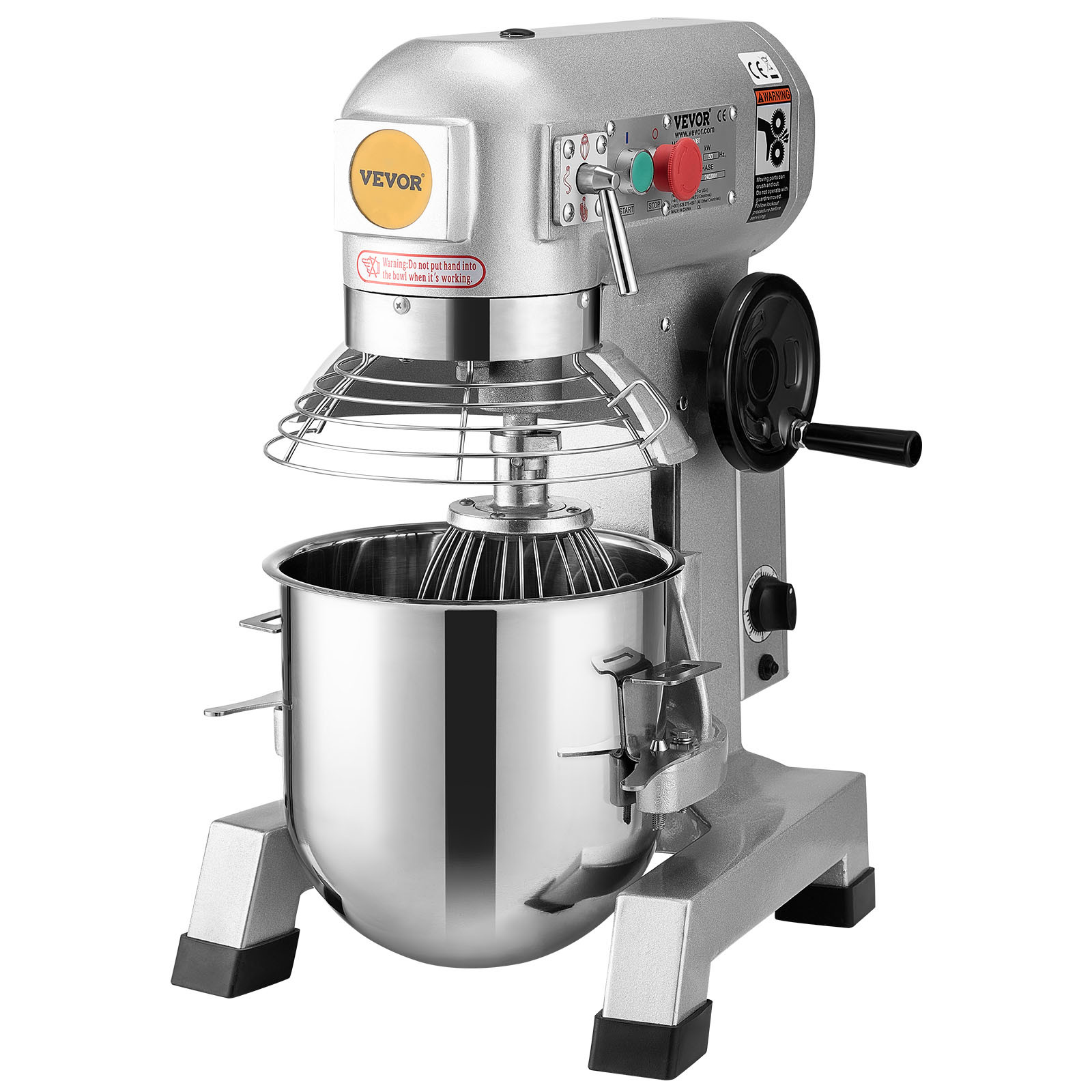 VEVOR Commercial Electric Food Mixer Stand Mixer 30Qt Dough Mixer 3 Speeds 1100W