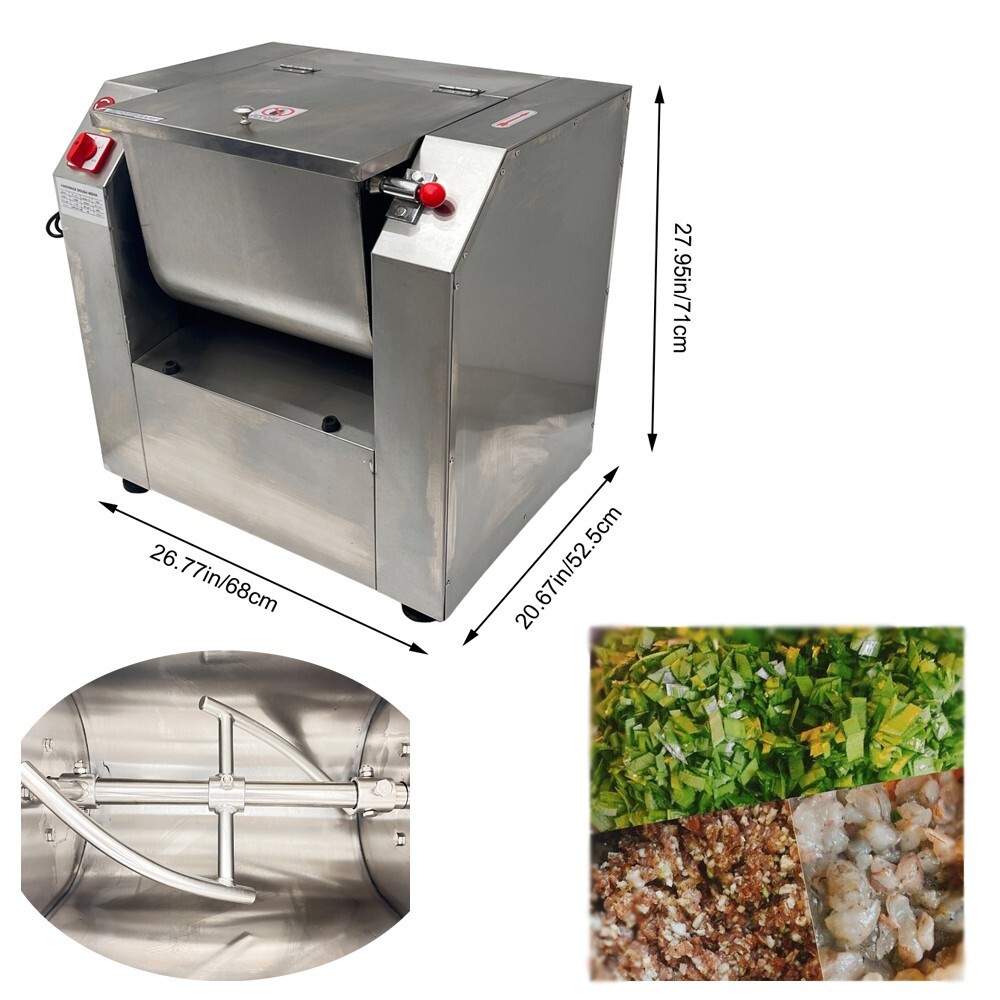 110V Commercial Dough Mixer Machine 15KG Capacity Electric Food Mixer 1500W/2HP