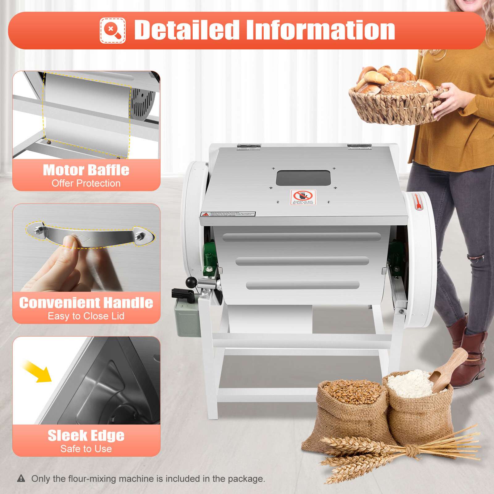 Commercial Electric Dough Mixer Bread Kneading Machine Automatic Flour Mixer