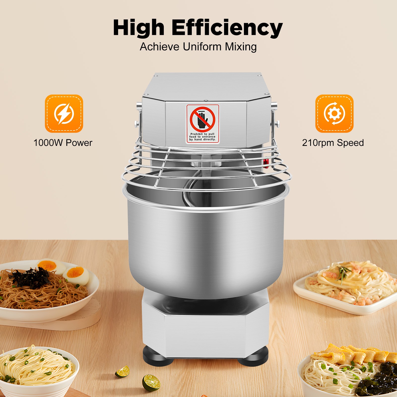 12Qt 2-Speed Commercial Food Mixer Electric Dough Mixer Pizza Bakery Mixer 750W