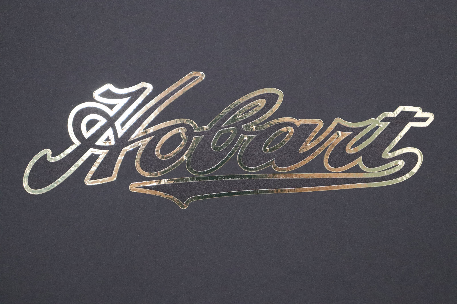 Antique Hobart Decal On GOLD CHROME Film. Vintage Hobart Mixer Decal