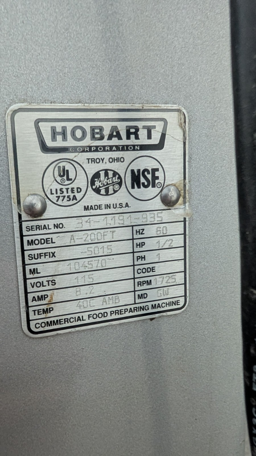 Hobart A-200T Mixer + TIMER + WHIP + BOWL + FULLY TESTED AND WORKING GREAT!