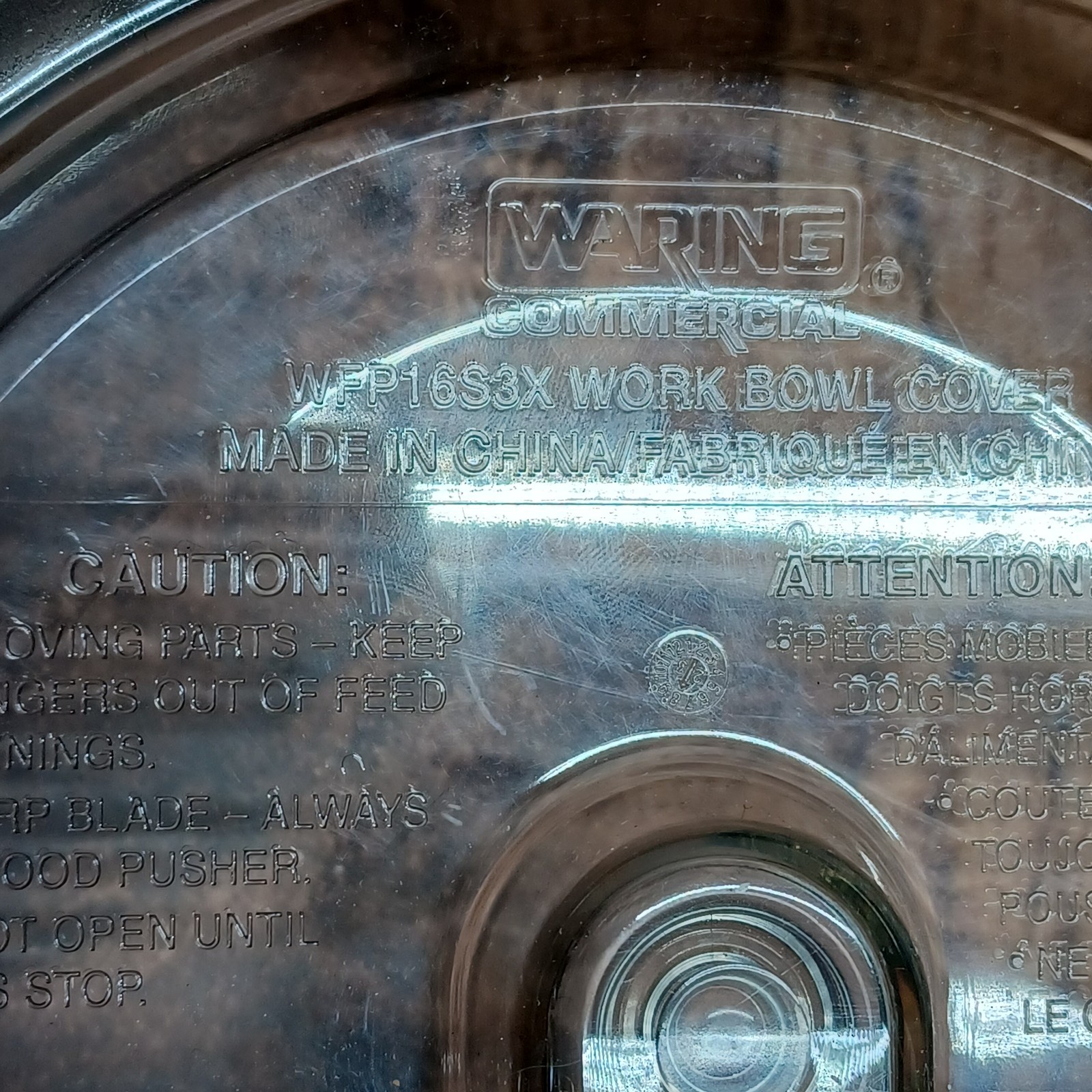 Waring Commercial WFP16S3X Work Bowl Cover Sealed Batch Lid for WFP16S Processor