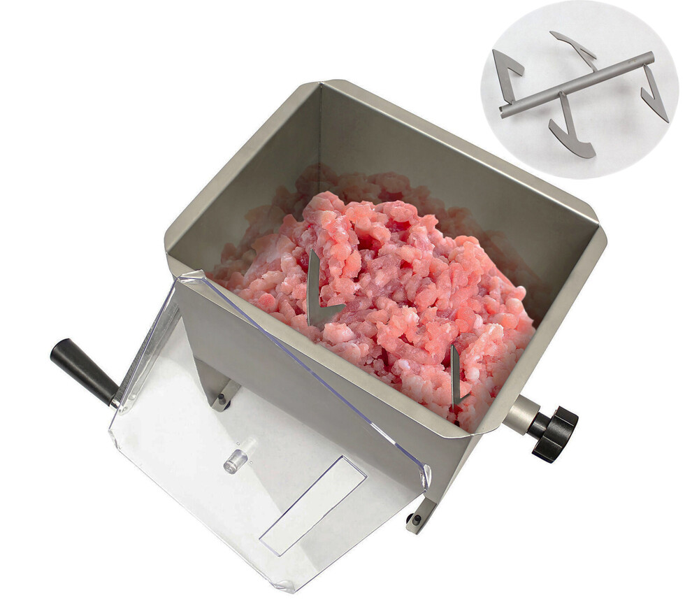 Manual Meat Mixer with Hopper 20lbs Sausage Mixer Machine Meat Mixer with Lid