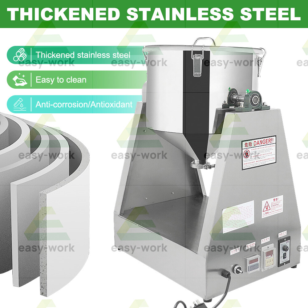 5-20KG Electric 304 Stainless Powder Blender Lab Dry Dough Powder Drum Mixer