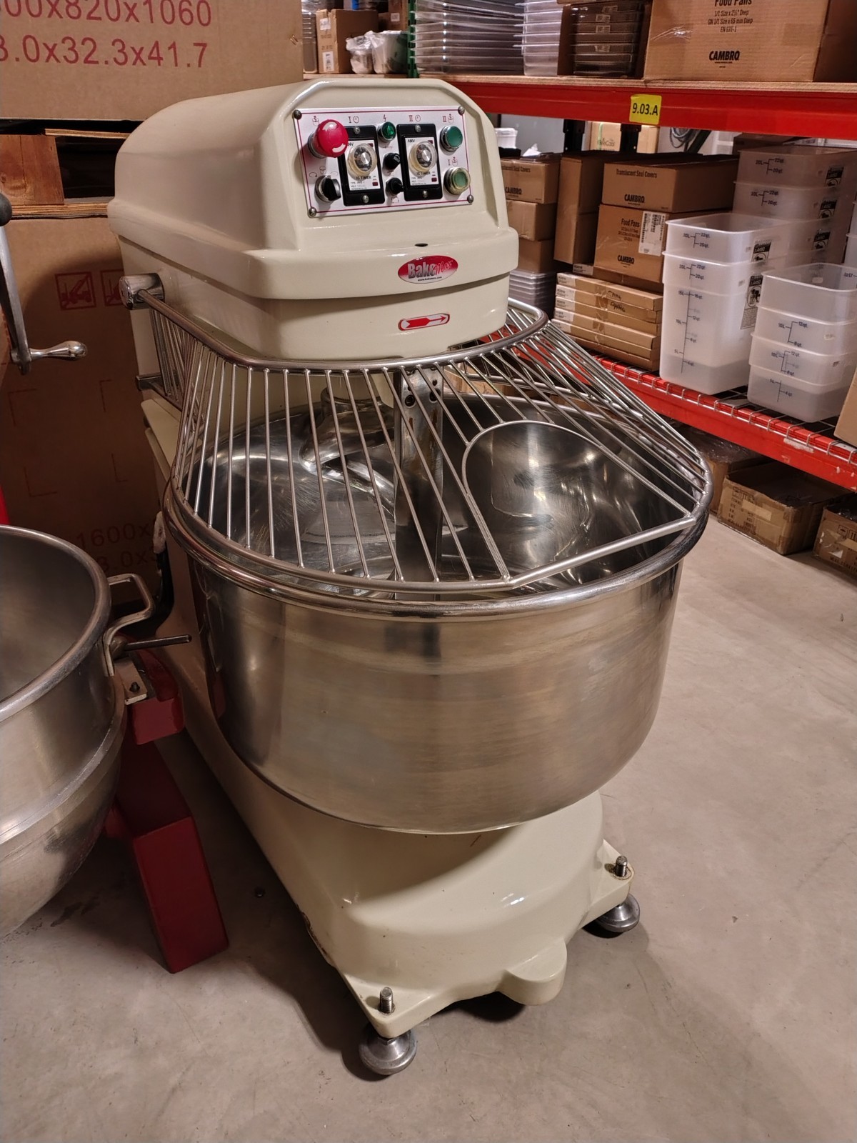 BakeMax BMSM080 Spiral Mixer with 127 qt Reversible Fixed Bowl, 2-Speed, 176…