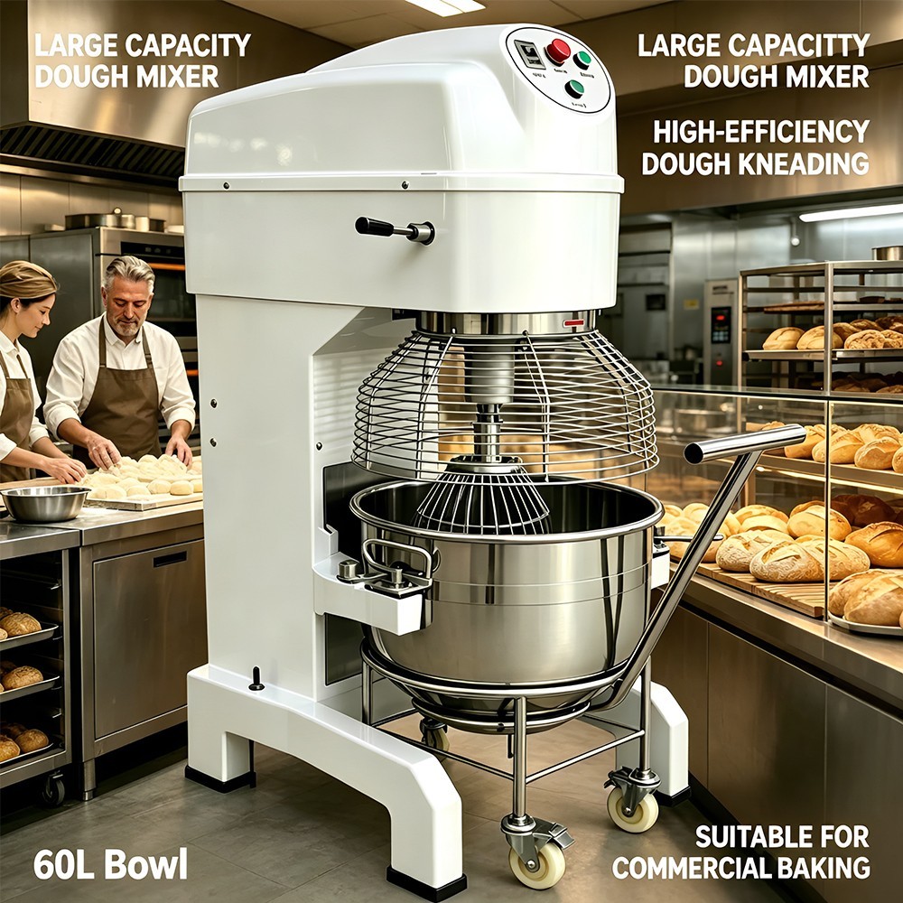60L Heavy Duty Multiple Stand Mixer Dough Mixer 220V Commercial Food Flour Mixer