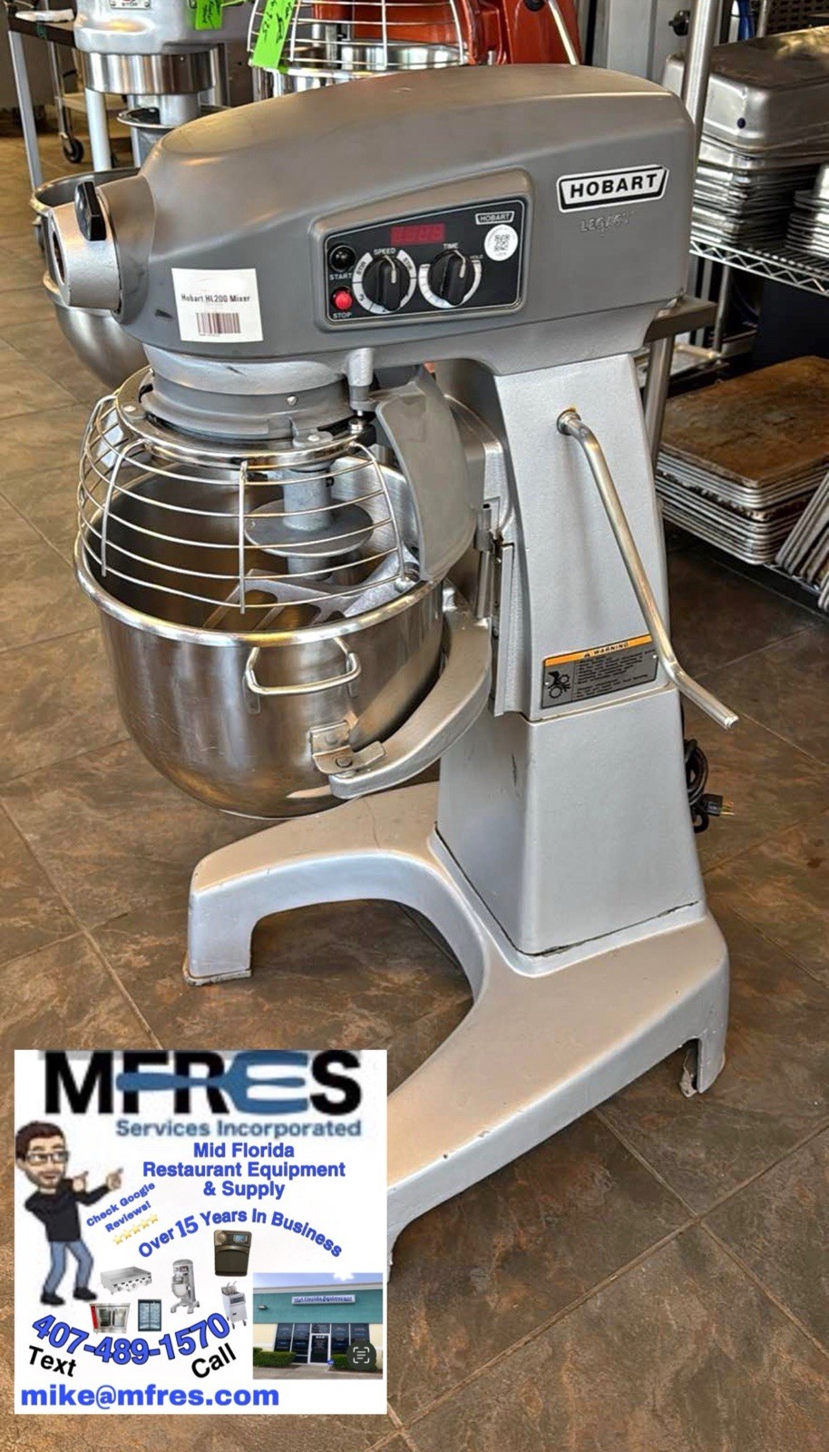 Hobart Legacy HL200-10STD 20 Qt Planetary Floor Mixer 120V 1/2HP Great Shape!