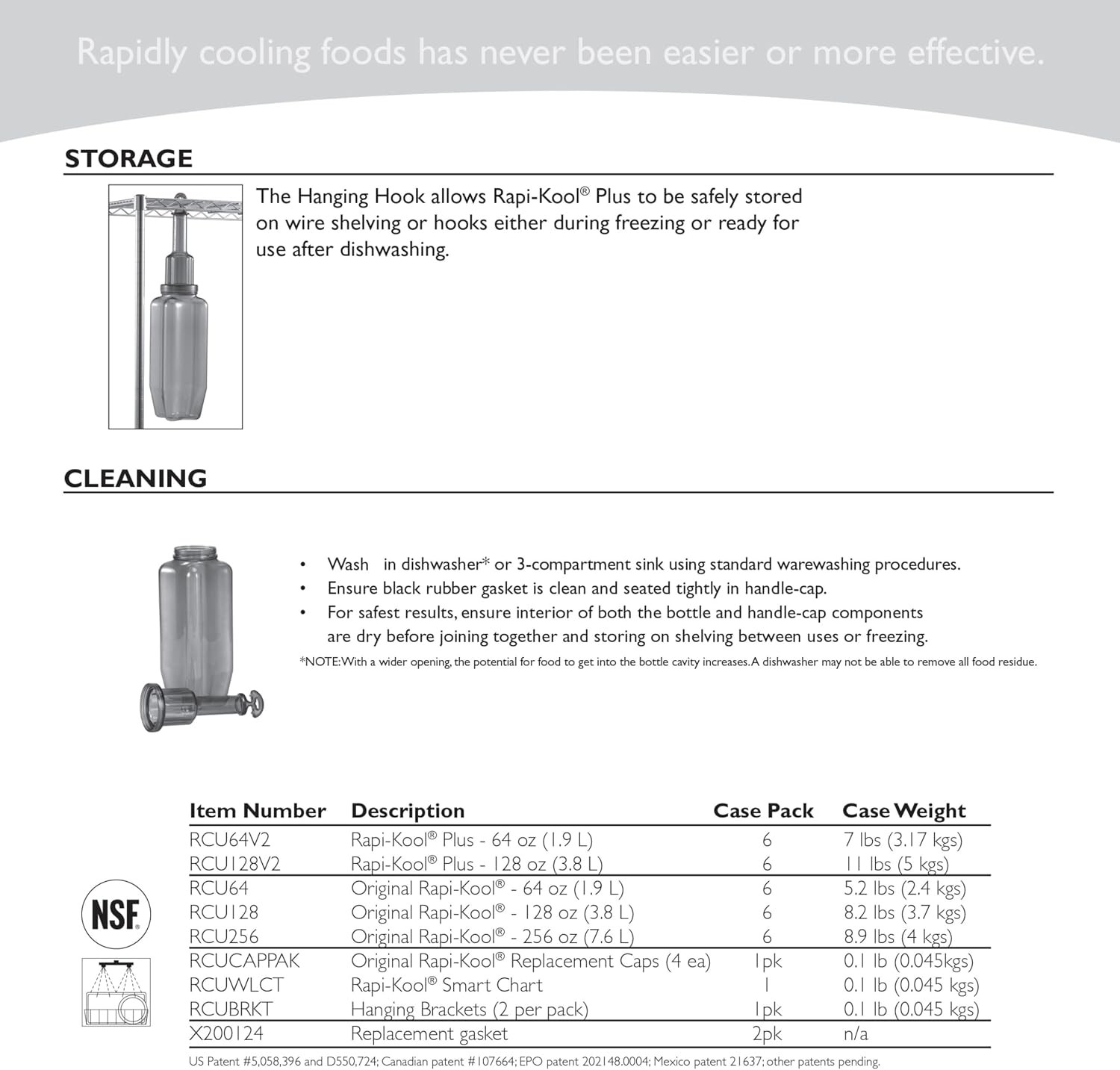 Food Chiller 5 x 5 15 in Blue RCU128V2-1 Each