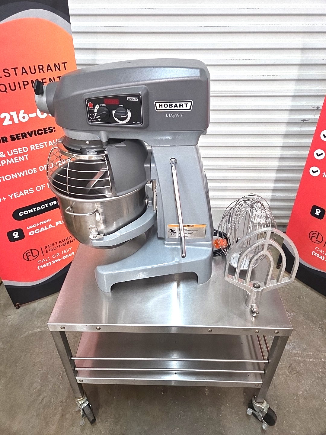 NEW HOBART 20QT HL200 Mixer W/ Bowl, Hook, Paddle, Whip, Table – WATCH VIDEO!