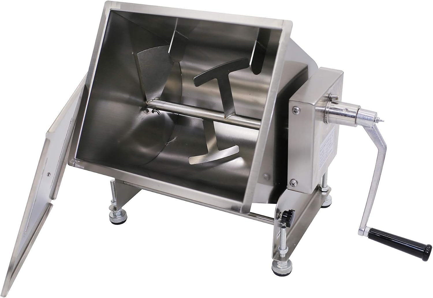 CMI Commercial Tilting Mixer Stainless Steel Manual Meat Mixers with Lid, 35Lb/2