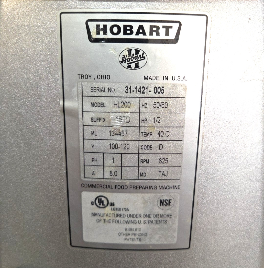 HOBART HL200 20 Quart Mixer With NEW HOOK/BOWL – 1PH – Watch Running Video!