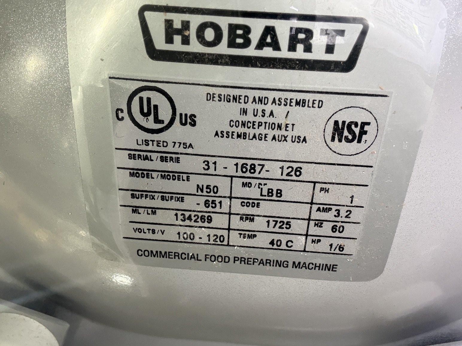 2025 HOBART N50 5QT. DOUGH MIXER W/ BOWL AND WHISK ATTACHMENT